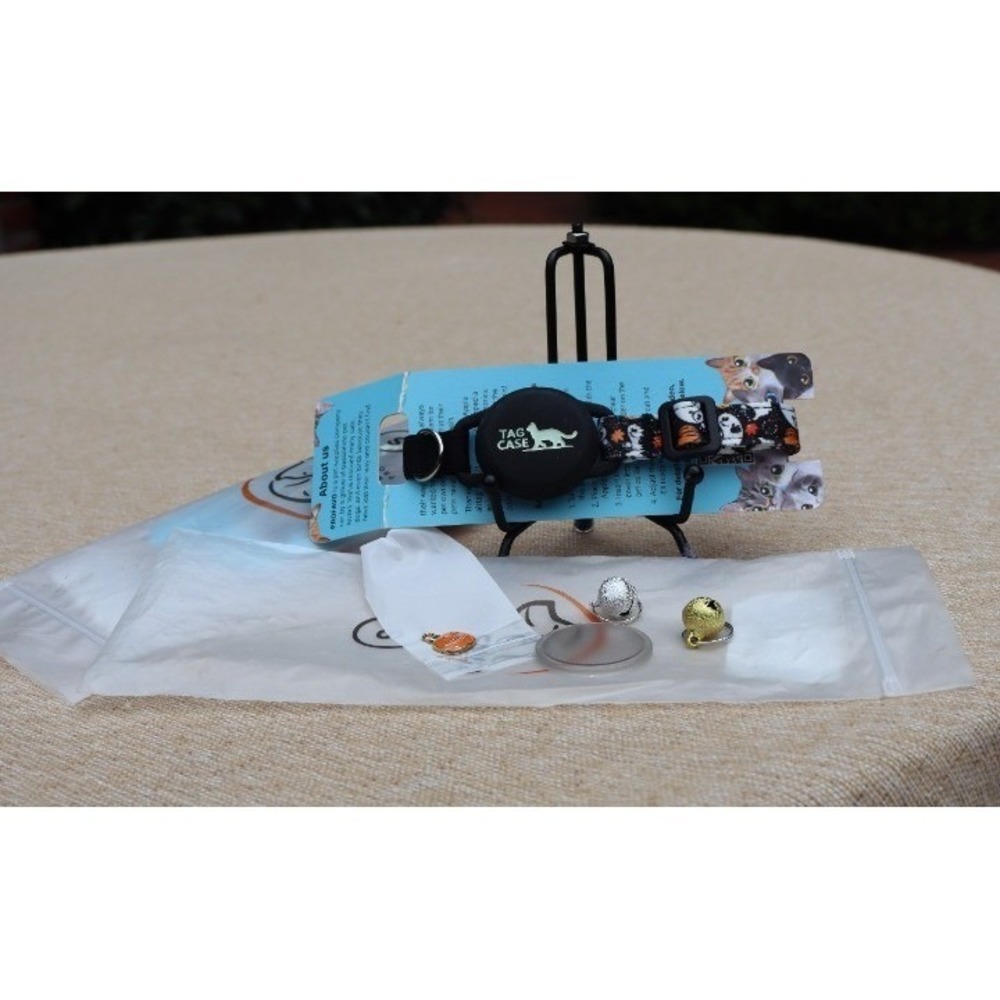 Halloween Air Tag Cover for Cats Set of 2 Size S w/ Trinket and Bells NIP